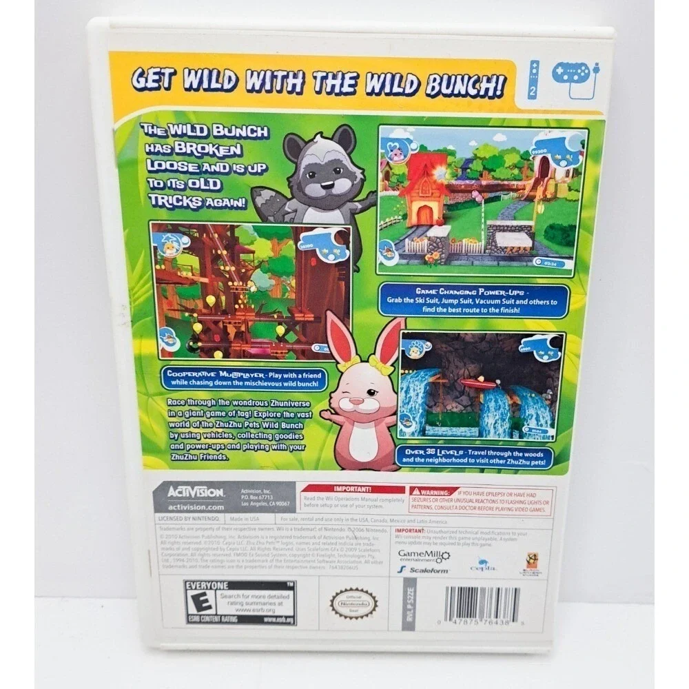 Zhu Zhu Pets Featuring the Wild Bunch Nintendo Wii Activision‎ Family Kids Game